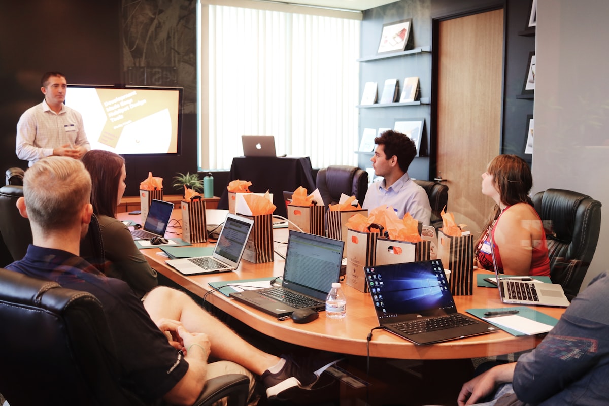 The team during a strategy session